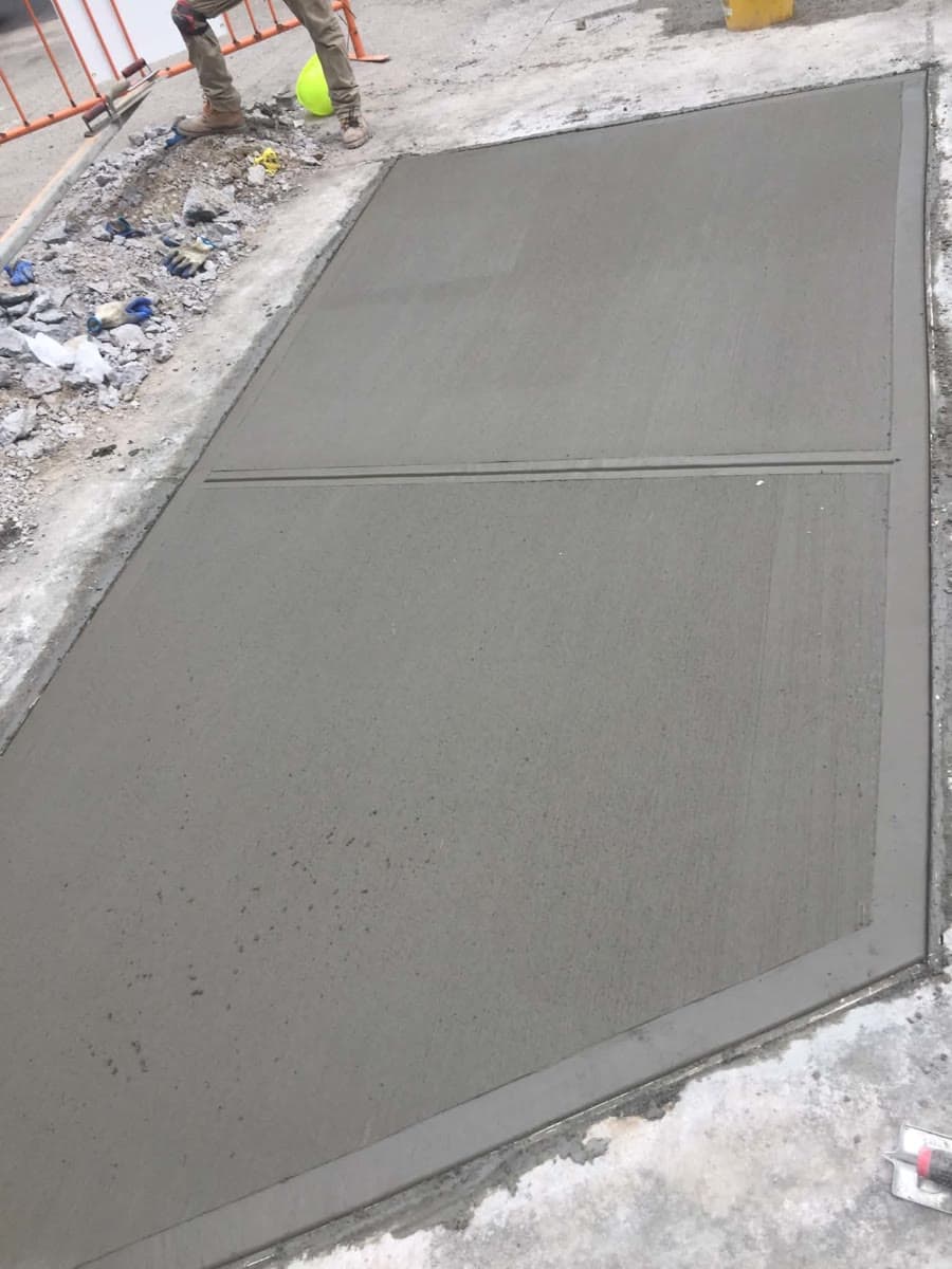 New rectangular concrete panel with finished edges and joints
